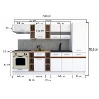 Bucatarie MARINA NEW 270 A Alb / Gri